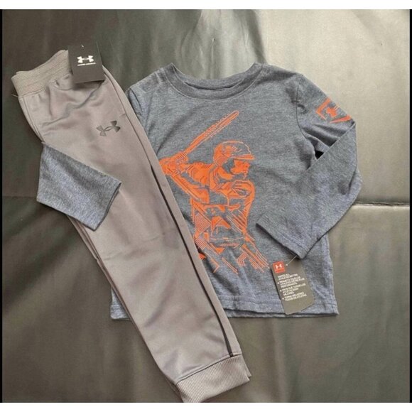 NWT Under Armour Jogger & Long Sleeve Tee Set Boys Size 4